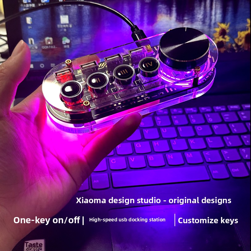 Desk Setup Aesthetic - Hub USB personalizado con controlador de