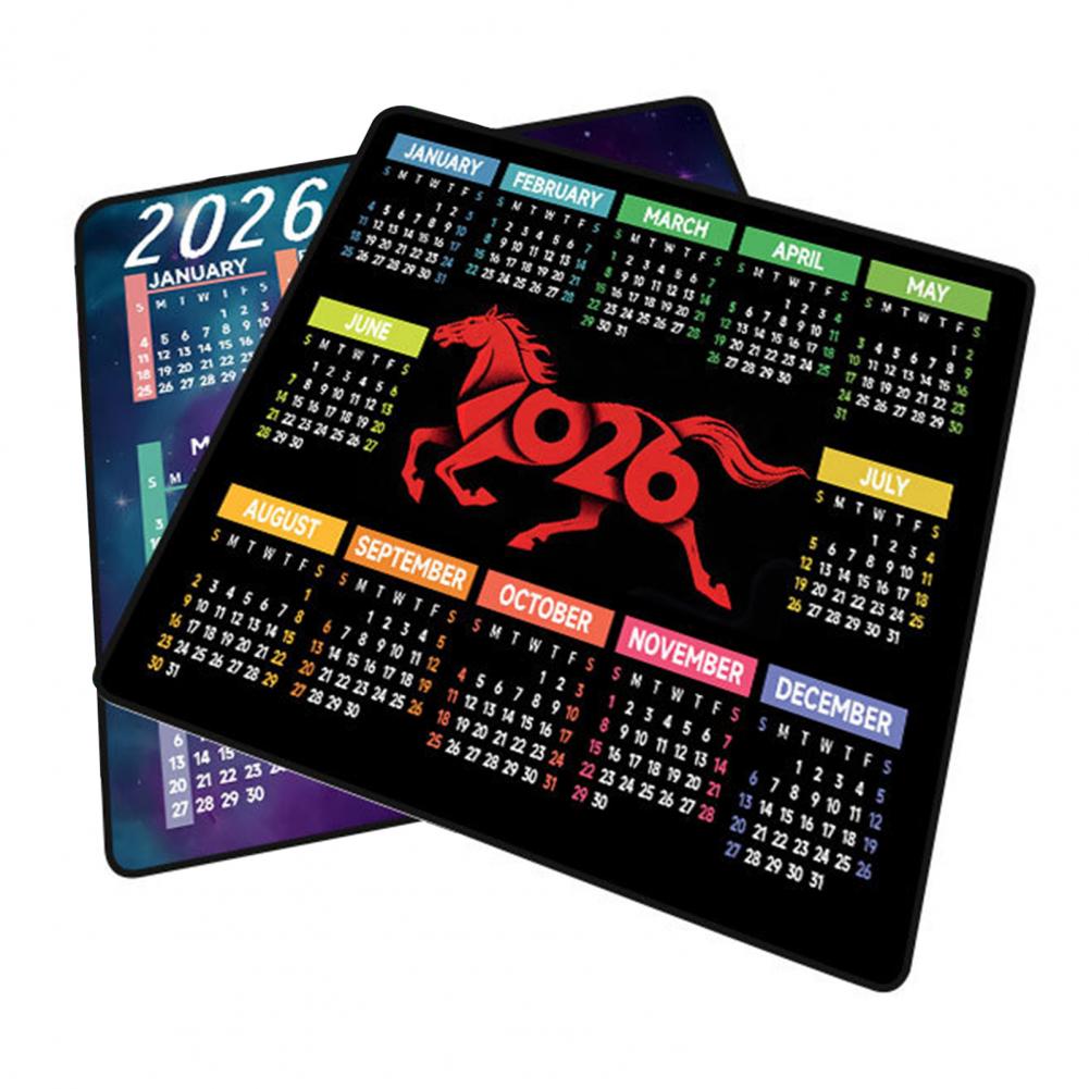 Rubber Mat Desk - Alfombrilla de ratón con calendario 2026,