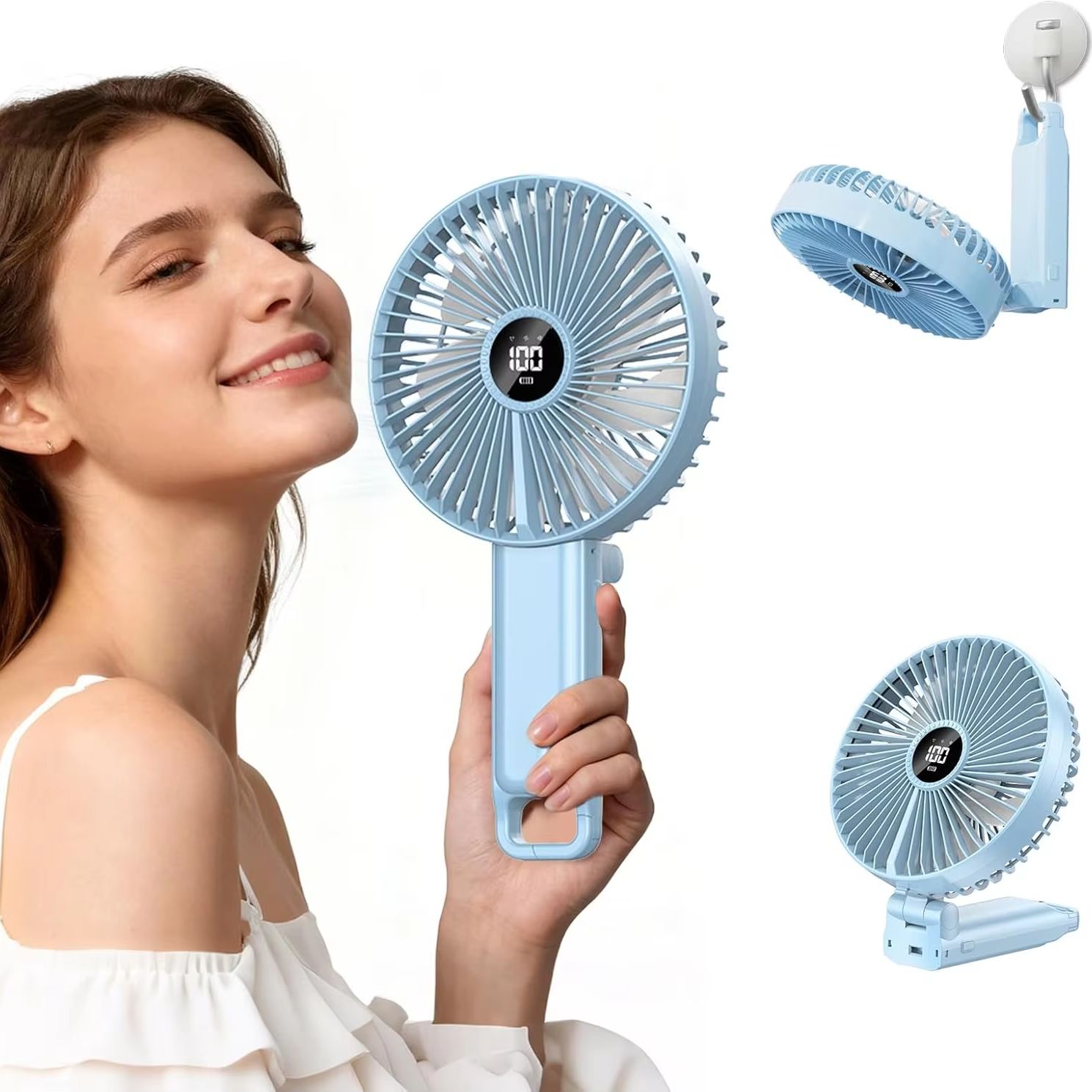 Desk Setup Gear - Nuevo Ventilador de Mano Plegable Portátil,