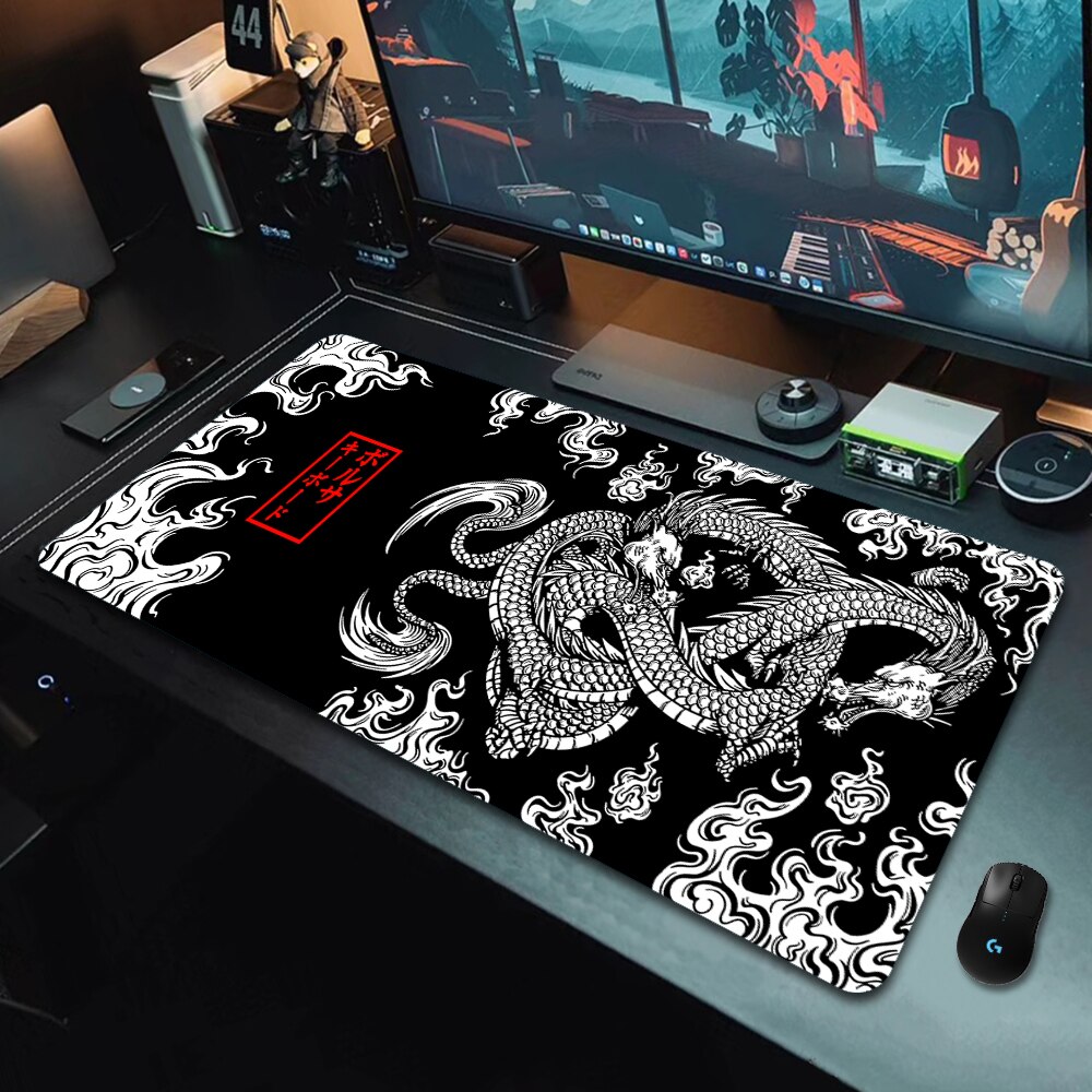 Desk Setup Japan - Alfombrilla de ratón grande de dragón