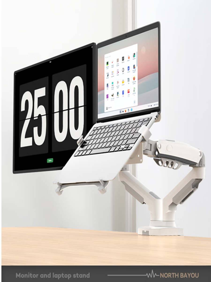 Escritorio NB F160 + brazo dob - Desk Setup Monitor Arm reseña y precio