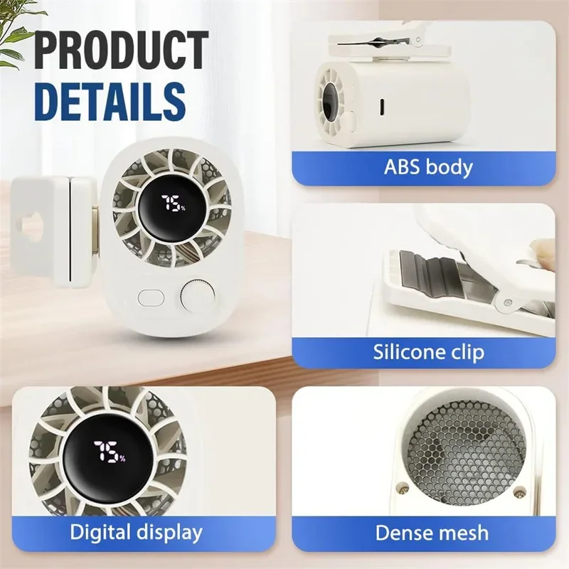 Ventilador de coche con clip,  - Desk Setup Gear reseña y precio