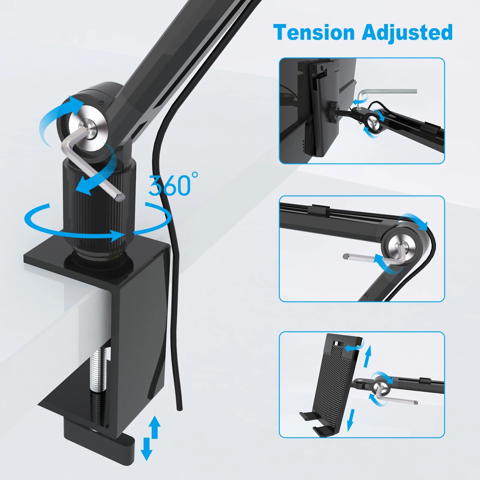 Soporte para tableta 2025 para - Desk Setup Monitor Arm reseña y precio