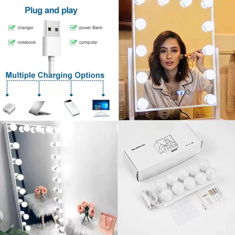 Bombillas de maquillaje para e - Desk Setup Lighting reseña y precio