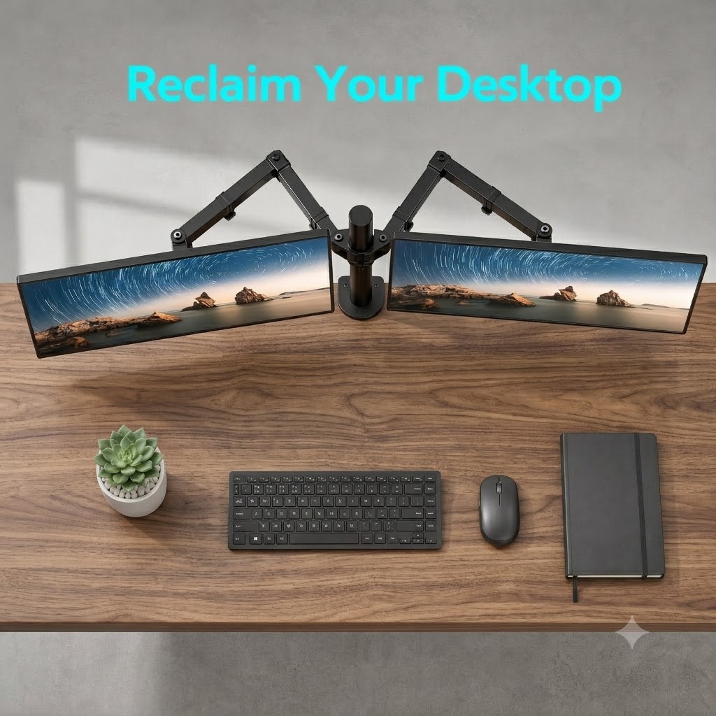 Soporte para dos monitores, so - Desk Setup Monitor Arm reseña y precio