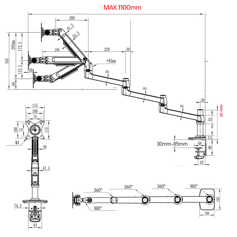 Soporte de Escritorio para Mon - Desk Setup Monitor Arm reseña y precio