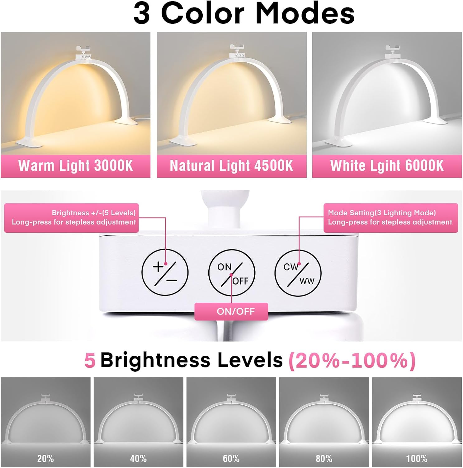 Luz de media luna en forma de  - Desk Setup Lighting reseña y precio