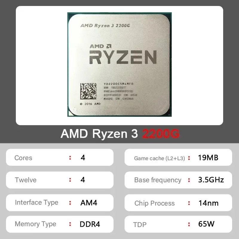 CPU AMD Ryzen 3 2200G 3.5 GHz  - Amd Cpu Ryzen 5 reseña y precio