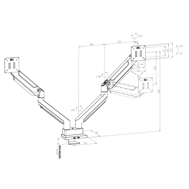 Soporte de Monitor de Doble Br - Desk Setup Monitor Arm reseña y precio