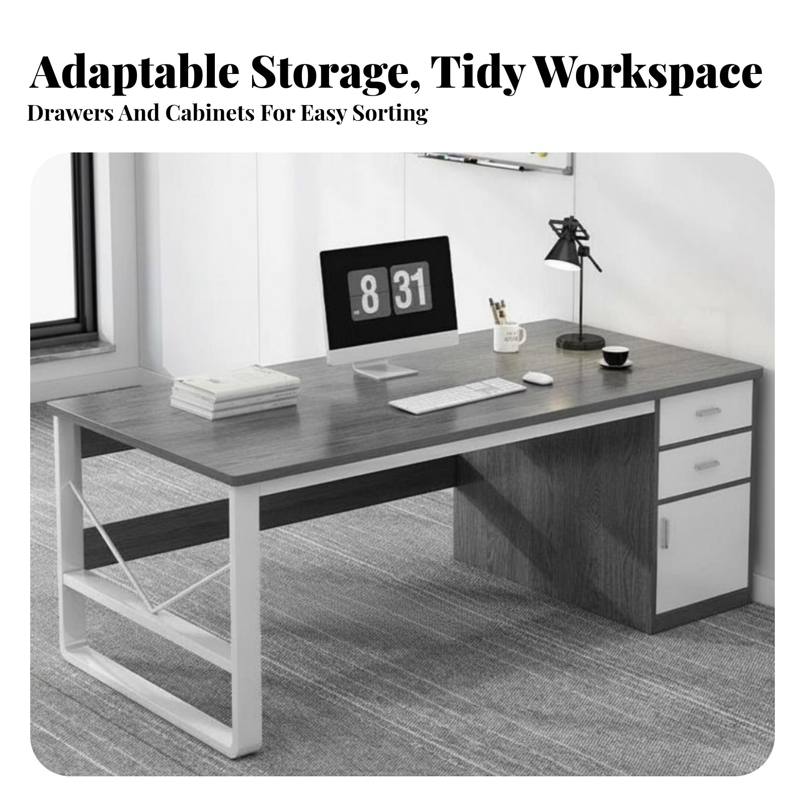 Escritorio con Gabinete Latera - Desk Setup Designer reseña y precio