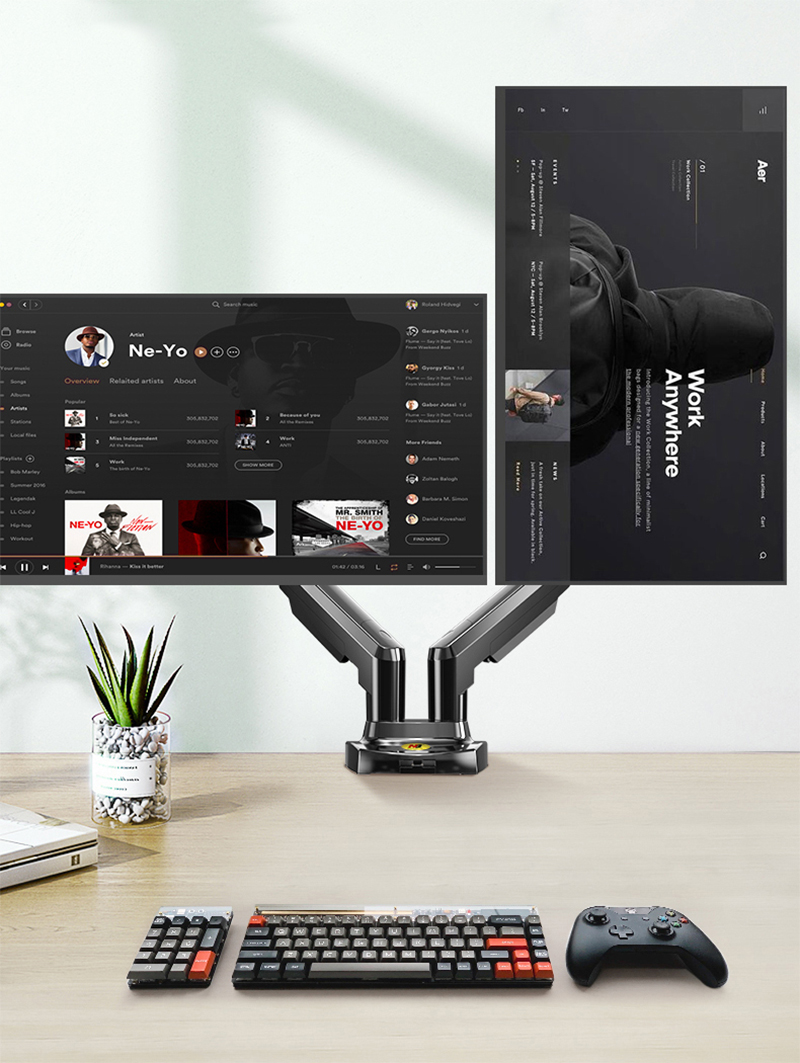 Soporte de Monitor Doble NB F1 - Desk Setup Monitor Arm reseña y precio